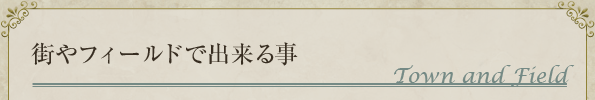 街やフィールドで出来る事