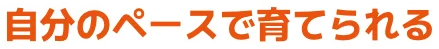 自分のペースで育てられる