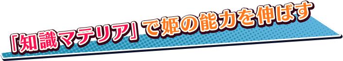 「知識マテリア」で姫の能力を伸ばす